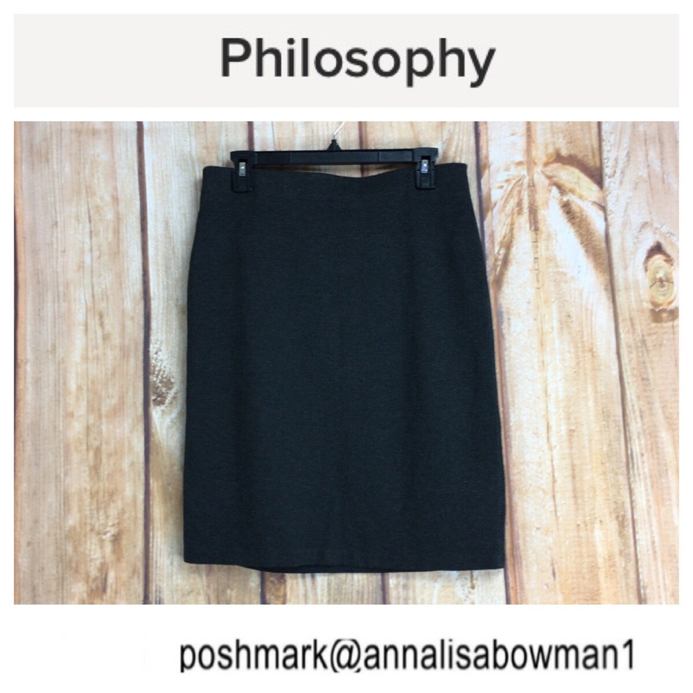 💸Philosophy Gray Cotton Zippered Midi Skirt sz 8